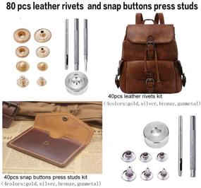 img 1 attached to 🔨 Complete Leather Craft Kit: Jupean 458 Pieces with Tools, Instruction, Stamps, Punches - Perfect for Leather Working