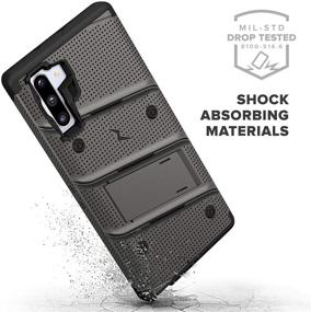 img 1 attached to ZIZO Bolt Series Samsung Galaxy Note 10 Case: Heavy-Duty Military-Grade Drop Protection with Kickstand, Belt Clip Holster & Lanyard (Metal Gray/Black)