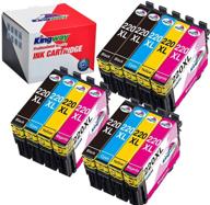 🖨️ kingway remanufactured 220xl ink cartridge set for epson wf-2760 wf-2750 wf-2630 wf-2650 wf-2660 xp-320 xp-420 xp-424 (4bk, 3c, 3m, 3y) - pack of 13 logo