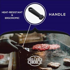 img 3 attached to Grillers Choice – Stainless Steel Metal Spatula Set – Flat Metal Spatula, Griddle Scraper, Hamburger Pancake Turner. Top Grill Accessories for Outdoor Griddles - Commercial Grade