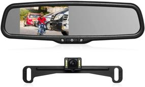 img 4 attached to 🚗 Авто-видеосистема Auto-Vox T2: комплект резервной камеры с оригинальным внутренним зеркалом и влагозащищенной камерой заднего вида IP68, с функцией суперночного видения для парковки и разворота