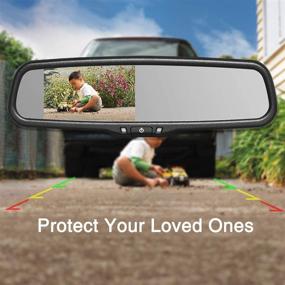 img 2 attached to 🚗 Авто-видеосистема Auto-Vox T2: комплект резервной камеры с оригинальным внутренним зеркалом и влагозащищенной камерой заднего вида IP68, с функцией суперночного видения для парковки и разворота