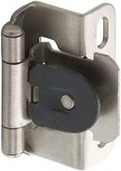 🔩 amerock single demountable cabinet hinge, 1/2 inch (13 mm) overlay, satin nickel, 2-pack, self-closing door hinge logo