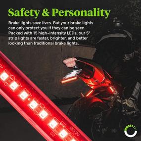 img 2 attached to 🏍️ Enhance Motorcycle Safety with 2pc 5" Red LED Turn Signal & Brake Tail Light Strip Kit – IP68 Waterproof, Single Row Design, 50% Running Light, 100% Brake/Turn Signals – Perfect for Motorcycle Trailer ATV
