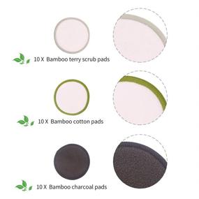 img 2 attached to Chloven 30 Pack Organic Reusable Makeup Remover Pads - Bamboo Cotton 🌿 Rounds, Eco-Friendly & Washable Pads with Laundry Bag - Suitable for All Skin Types