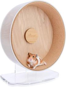 img 4 attached to 🐹 Niteangel Acrylic Hamster Exercise Wheel with Soft Cork Track: Ideal for Hamsters, Gerbils, Lemmings, Mice, and Other Small Animals!