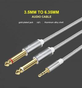 img 3 attached to 🎧 QING CAOQING 1/8" TRS to Dual 1/4" TS Y-Cable 10ft: Professional Stereo Splitter for 3.5mm to 2X 6.35mm Connections