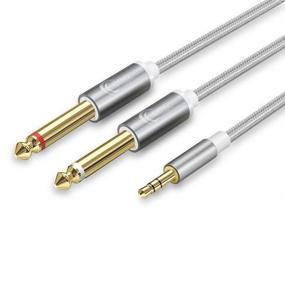 img 4 attached to 🎧 QING CAOQING 1/8" TRS to Dual 1/4" TS Y-Cable 10ft: Professional Stereo Splitter for 3.5mm to 2X 6.35mm Connections