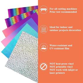 img 2 attached to EHDIS Holographic Adhesive Vinyl: Vibrant Permanent Craft Sheets for Decoration, Stickers, Craft Cutting, Car Decals, Signs - Get the Vinyl Pack!