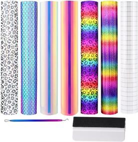 img 4 attached to EHDIS Holographic Adhesive Vinyl: Vibrant Permanent Craft Sheets for Decoration, Stickers, Craft Cutting, Car Decals, Signs - Get the Vinyl Pack!