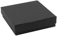 🎁 12-pack black matte paper cardboard jewelry gift and retail boxes - 3x3x1 inch size, cotton filled by r j displays logo