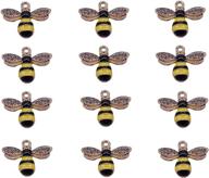 🐝 vibrant 12-piece enamel bee charms: add a pop of color to your diy craft jewelry with colorful honeybee pendants (yellow) logo