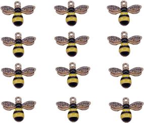 img 4 attached to 🐝 Vibrant 12-Piece Enamel Bee Charms: Add a Pop of Color to Your DIY Craft Jewelry with Colorful Honeybee Pendants (Yellow)