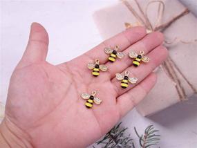 img 2 attached to 🐝 Vibrant 12-Piece Enamel Bee Charms: Add a Pop of Color to Your DIY Craft Jewelry with Colorful Honeybee Pendants (Yellow)