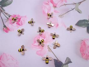 img 1 attached to 🐝 Vibrant 12-Piece Enamel Bee Charms: Add a Pop of Color to Your DIY Craft Jewelry with Colorful Honeybee Pendants (Yellow)