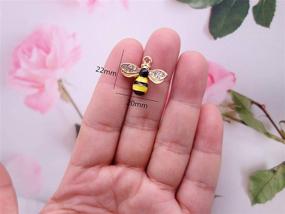 img 3 attached to 🐝 Vibrant 12-Piece Enamel Bee Charms: Add a Pop of Color to Your DIY Craft Jewelry with Colorful Honeybee Pendants (Yellow)