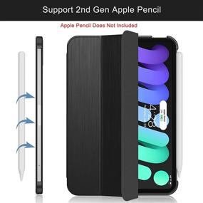 img 1 attached to Soke New iPad Mini 6 Case 2021 - Slim Trifold Stand, 2nd Gen Apple Pencil Charging, Smart Auto Wake/Sleep - Premium Protective Hard PC Back Cover