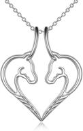 💖 sterling silver love heart horse pendant necklace: a stylish jewelry organizer for women, girls, nurses, mothers, daughters, wives, and girlfriends logo