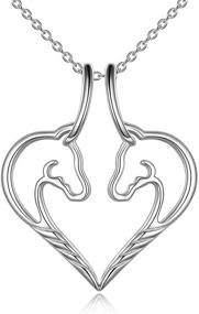 img 4 attached to 💖 Sterling Silver Love Heart Horse Pendant Necklace: A Stylish Jewelry Organizer for Women, Girls, Nurses, Mothers, Daughters, Wives, and Girlfriends