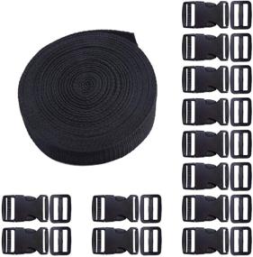 img 4 attached to BEADNOVA Plastic Buckle Kit - Quick Release Buckle and Tri-Glide Slides Set with 11 Yards of Nylon Strapping - 1 Inch Width - Black