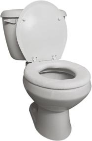 img 1 attached to 🚽 Home-X - Snug and Warm Toilet Seat Cover: Washable, Reusable & Comfortable for All Ages, White (Single)