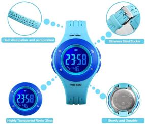 img 1 attached to 🌈 Kids Waterproof Digital Outdoor Sport Watches for Ages 5-10 - Cute, Multifunctional, and Luminous!