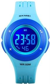 img 4 attached to 🌈 Kids Waterproof Digital Outdoor Sport Watches for Ages 5-10 - Cute, Multifunctional, and Luminous!