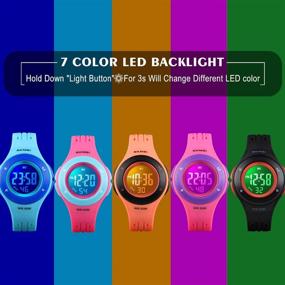 img 3 attached to 🌈 Kids Waterproof Digital Outdoor Sport Watches for Ages 5-10 - Cute, Multifunctional, and Luminous!