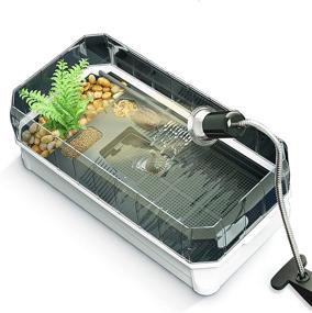 img 4 attached to 🐢 Binano Turtle Aquarium Tank Kit with Water Filter, High Anti-Escape Fence, Large Space, and Bonus Accessories – All-in-One Habitat for Terrapin Turtles, Reptile Terrarium – Perfect for Showering Turtles