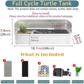img 3 attached to 🐢 Binano Turtle Aquarium Tank Kit with Water Filter, High Anti-Escape Fence, Large Space, and Bonus Accessories – All-in-One Habitat for Terrapin Turtles, Reptile Terrarium – Perfect for Showering Turtles