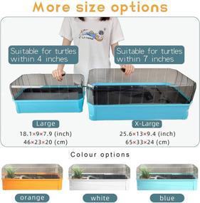 img 2 attached to 🐢 Binano Turtle Aquarium Tank Kit with Water Filter, High Anti-Escape Fence, Large Space, and Bonus Accessories – All-in-One Habitat for Terrapin Turtles, Reptile Terrarium – Perfect for Showering Turtles
