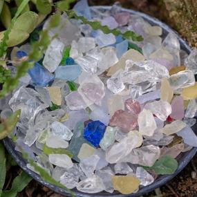 img 2 attached to 🔮 Versatile 1.4 LB Crushed Glass Rock: Ideal for Crafts, Candle Holders, Resin Art, Potted Plant Decor & More!
