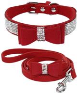 🐾 beirui rhinestone leather dog & cat collar: sparkly crystal diamonds for small medium large dogs - glamorous and elegant design! logo