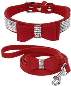 img 4 attached to 🐾 Beirui Rhinestone Leather Dog & Cat Collar: Sparkly Crystal Diamonds for Small Medium Large Dogs - Glamorous and Elegant Design!