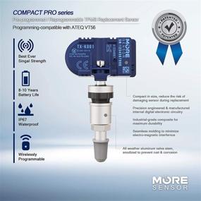 img 2 attached to 🔧 Программируемый датчик давления в шинах TPMS - компактная серия MORESENSOR, 433 МГц, для 850+ европейских/американских моделей брендов (56029398AA), алюминиевый клапан (KX-S033)