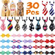 🎄 winter holiday christmas adjustable bow ties for dogs and cats - 30 pieces dog ties cat bow ties collars for small medium pets, perfect for holiday decorations logo