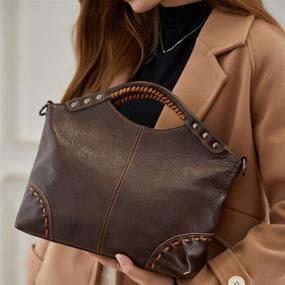 img 3 attached to 👜 Vintage Leather Shoulder Handbags Crossbody for Women - Handbags & Wallets