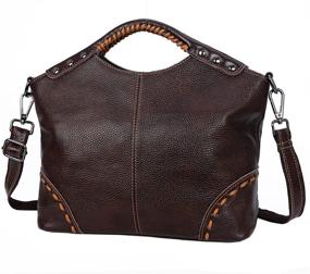 img 4 attached to 👜 Vintage Leather Shoulder Handbags Crossbody for Women - Handbags & Wallets