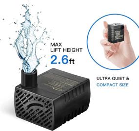 img 2 attached to Simple Deluxe LGPUMP80G 80 GPH Submersible Water Pump: Ideal for Fountains, Ponds, Aquariums and Hydroponics, with 6' Cord and 2 Threaded Nozzles - Versatile and Efficient - Black, 1-Pack