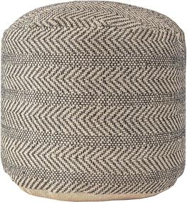 img 2 attached to nuLOOM Exeter Chevron Jute Braided Pouf Ottoman with Filling