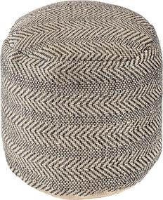 img 1 attached to nuLOOM Exeter Chevron Jute Braided Pouf Ottoman with Filling