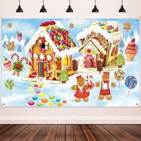 img 4 attached to Transform Your Space with Festive Christmas Supplies: Giant Gingerbread Backdrop for Holiday Wall Decorations, Party Photo Booth Props, and Winter Wonderland Atmosphere Преобразите свое пространство с праздничными рождественскими принадлежностями: Гигантская панель к праздничному украшению стены, атрибуты для фотобудки и атмосфера зимней сказки.