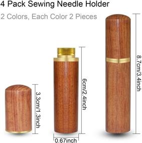 img 3 attached to 🧵 Sewing Needles Holder - Wooden Needle Storage Case Box for Sewing Supplies Storage (4 Pieces)
