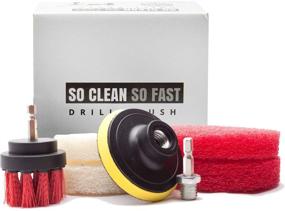 img 4 attached to 🛠️ Ultimate Drill Scrub Kit: Clean 5X Faster & Remove Hard Water Stain, Soap Scum on Grout, Corner, Tile, Fiberglass Tub, Vinyl Floor, Glass Door - Bathroom Cleaning Accessory