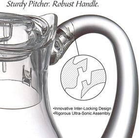 img 1 attached to 🥤 Fantastic Abby - Quadly Bandly - Clear Acrylic Pitcher (64 oz), Plastic Pitcher with Lid, BPA-Free and Shatter-Proof, Perfect for Iced Tea, Sangria, Lemonade, and More