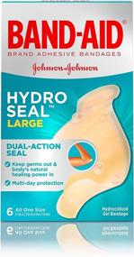img 4 attached to Band-Aid Brand Hydro Seal Large Adhesive Bandages: Waterproof Care for Wound, Blister, Cut, and Scrapes - 6 Count