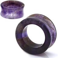 💜 so scene hollow tunnels: purple amethyst organic stone ear plugs gauges - shop now! logo