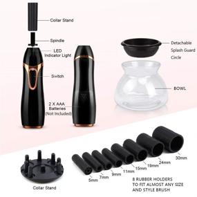 img 3 attached to 💄 Efficient Electric Makeup Brush Cleaner with 8 Rubber Collar Sizes - Clean and Dry Brushes in Seconds! Ideal Gift for Family and Girlfriend (Black)