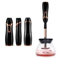 💄 efficient electric makeup brush cleaner with 8 rubber collar sizes - clean and dry brushes in seconds! ideal gift for family and girlfriend (black) logo