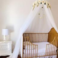 🌸 девочкин завеса для кровати с отстегивающимися розовыми цветами - идеально подходит для кровати, комнаты для переодевания, открытых мероприятий, украшения детской комнаты в стиле лесной рощи - включает москитную сетку. логотип